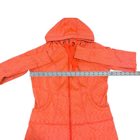 ATHLETA | Full-Zip Hooded Sweatshirt Neon Orange Small - Picture 7 of 8